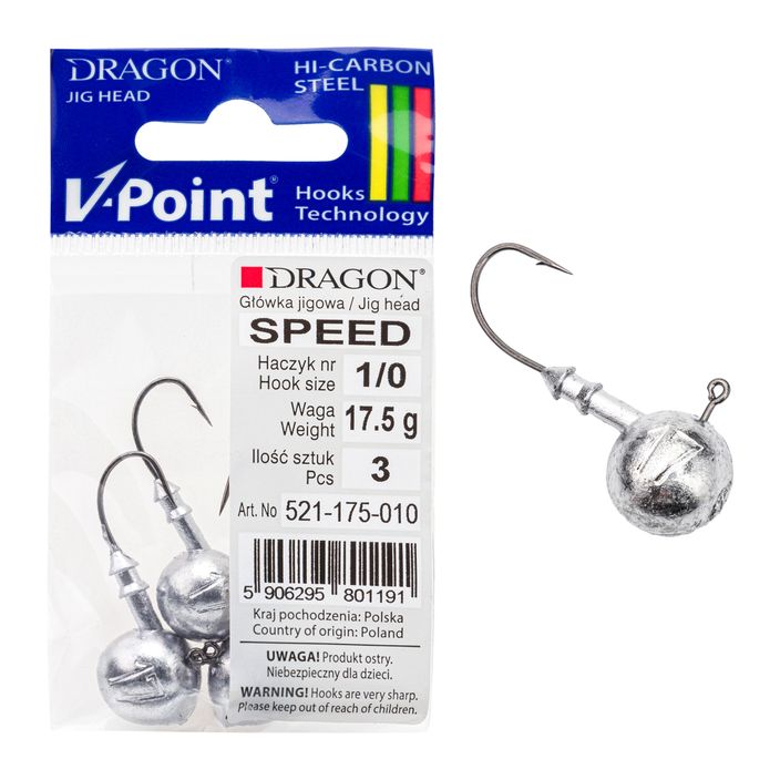 DRAGON V-Point Speed jig head 17.5g 3pc black PDF-521-175-010