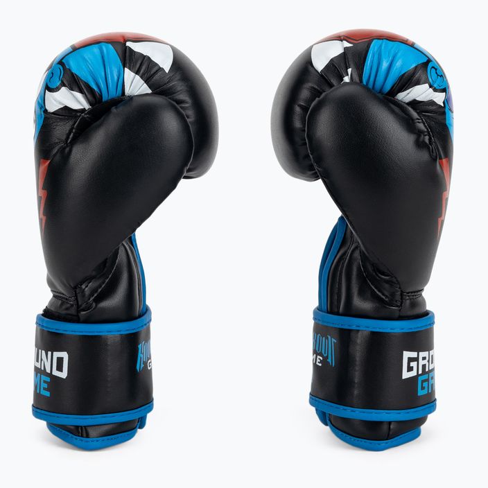 Ground Game Prodigy children's boxing gloves black and blue 3