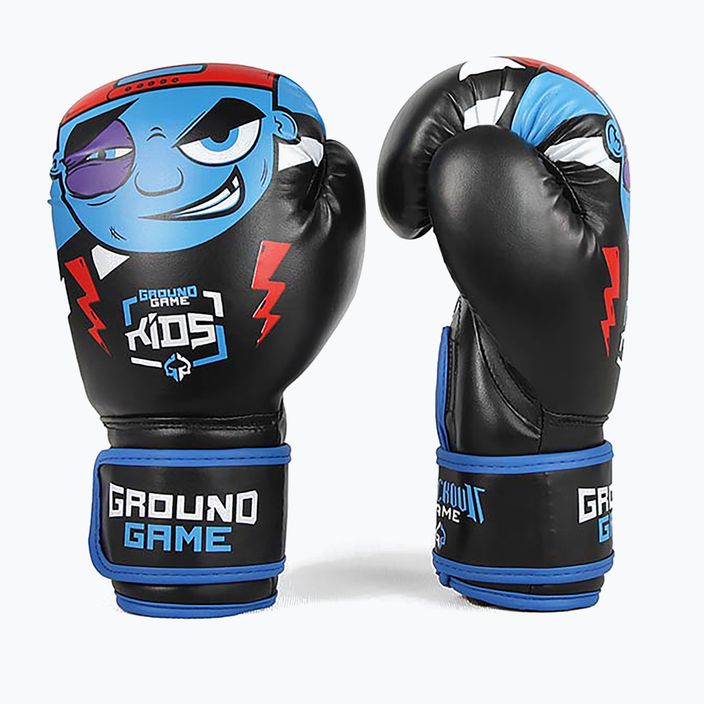 Ground Game Prodigy children's boxing gloves black and blue 7