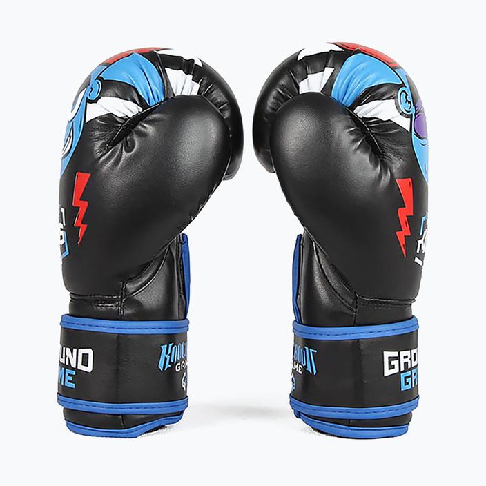 Ground Game Prodigy children's boxing gloves black and blue 9