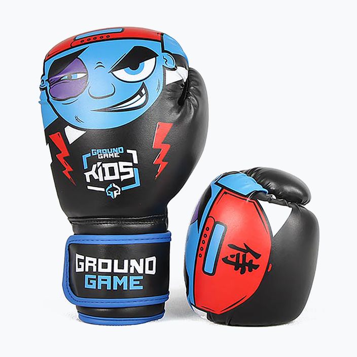Ground Game Prodigy children's boxing gloves black and blue 10