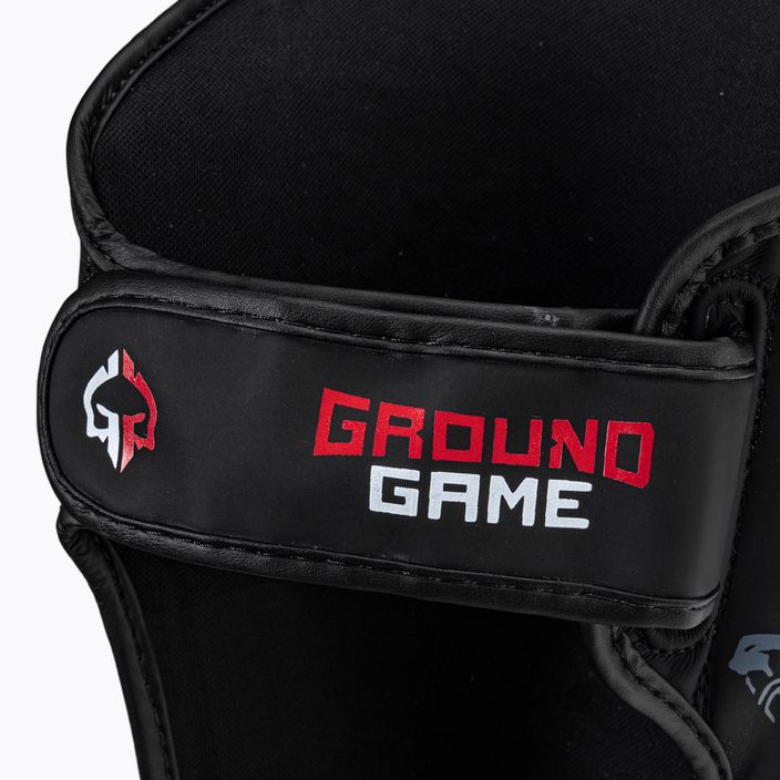Ground Game Samurai tibia protectors black and red 3
