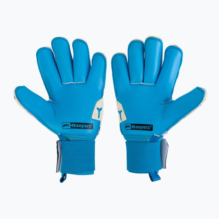 4keepers Force V-1.20 Rf blue and white goalkeeper gloves 2