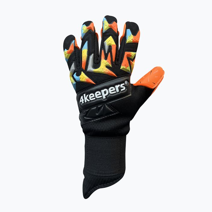 4Keepers Equip Flame Nc Jr children's goalkeeper gloves black and orange EQUIPFLNCJR 4