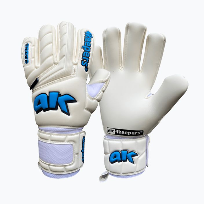 4keepers Champ Aqua V Nc goalkeeper gloves white and blue 6