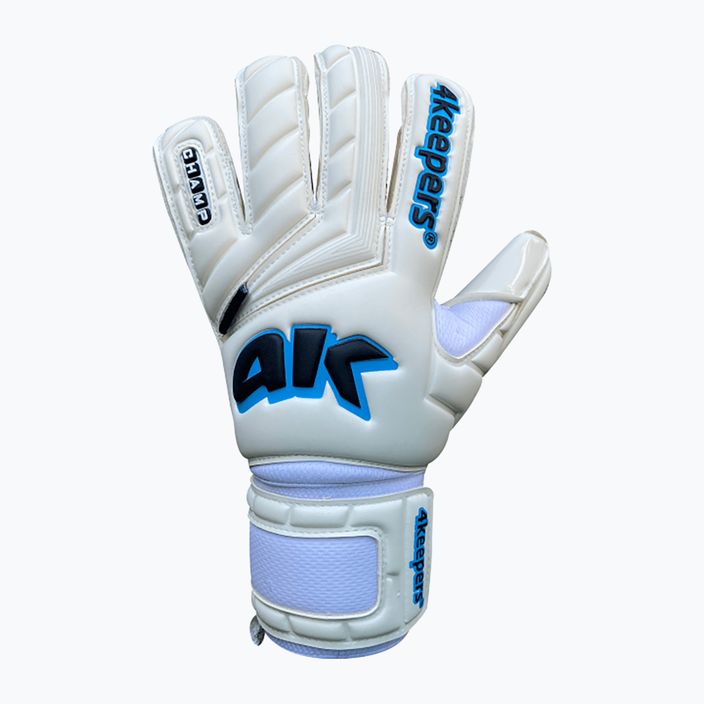 Children's goalkeeper gloves 4keepers Champ Aq Contact V Hb white and blue 4