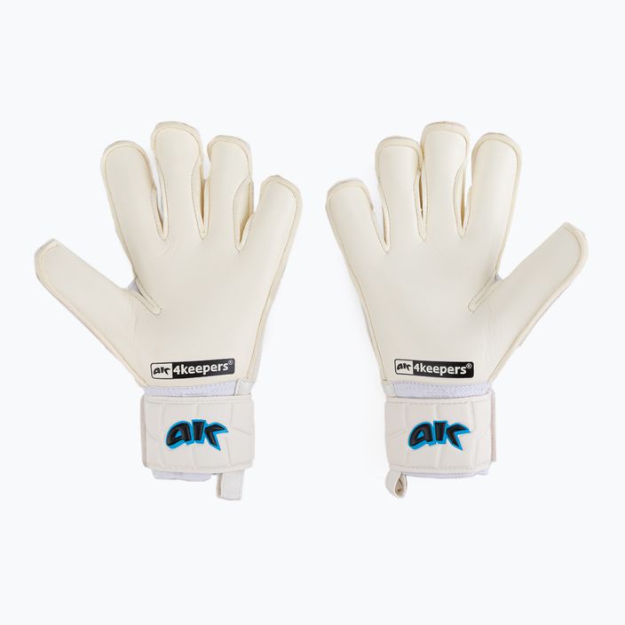 Children's goalkeeper gloves 4keepers Champ Aq Contact V Hb white and blue 2