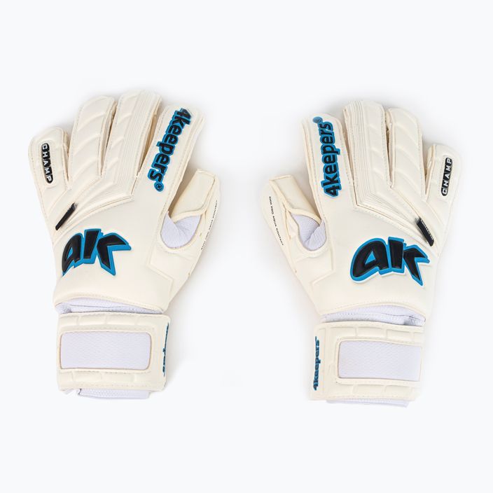 4keepers Champ AQ Contact V HB goalkeeper gloves white and blue 7343