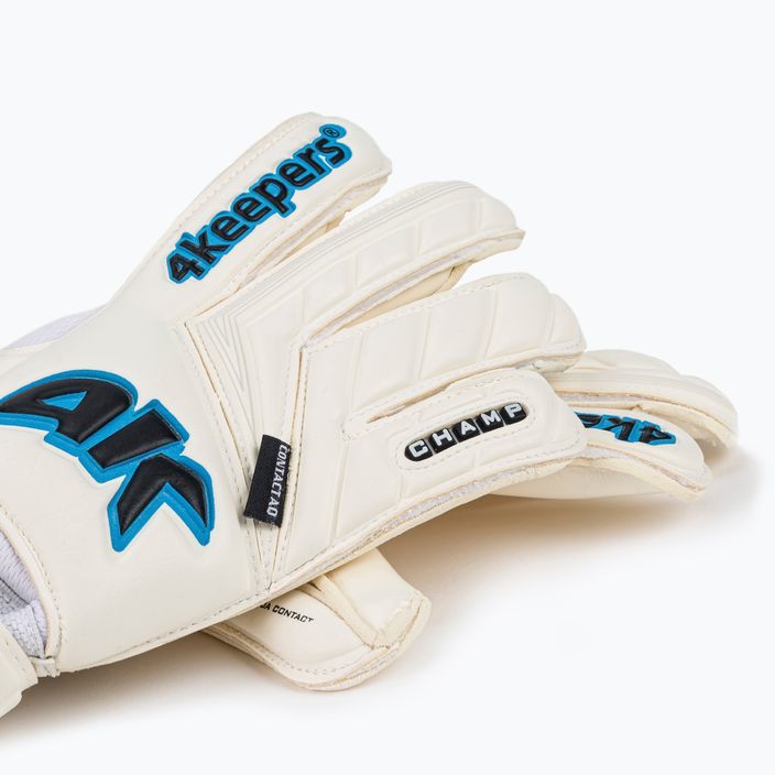 4keepers Champ AQ Contact V HB goalkeeper gloves white and blue 7343 4