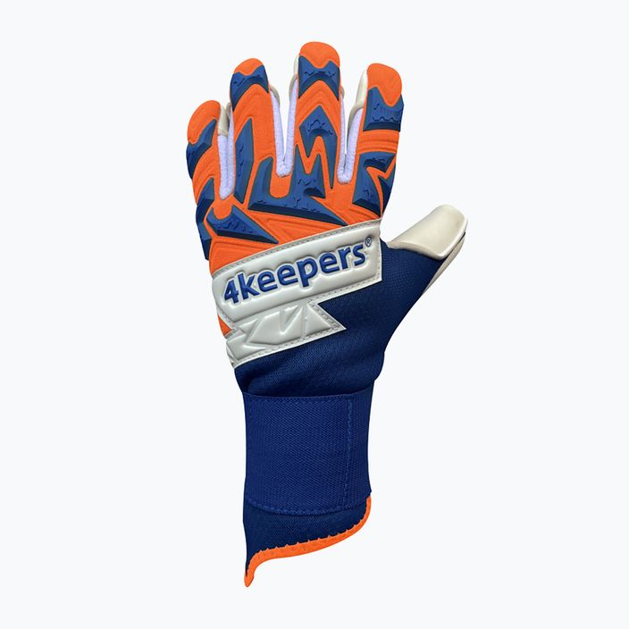 4Keepers Equip Puesta Nc Jr children's goalkeeper gloves blue and orange EQUIPPUNCJR 4