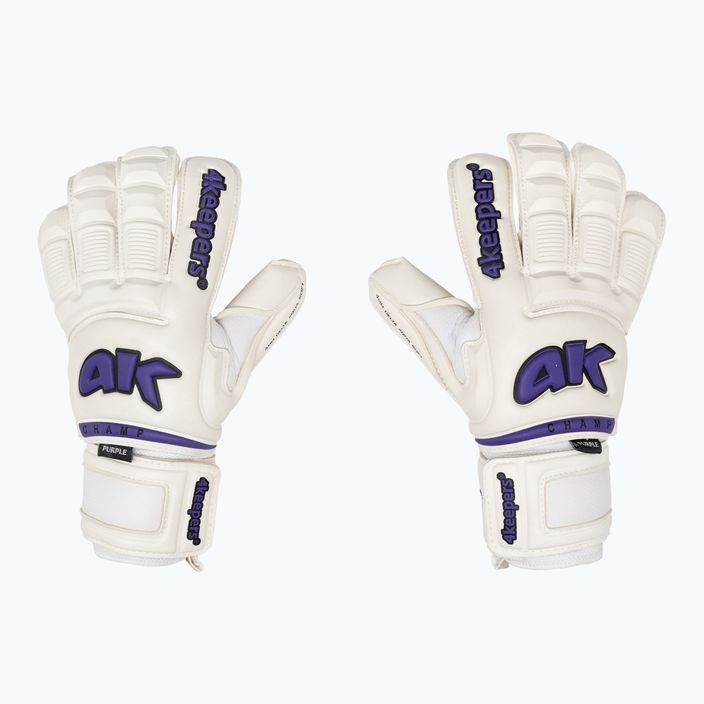 4Keepers Champ Purple VI goalkeeper gloves white