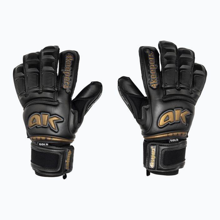 4Keepers Champ Gold Black VI goalkeeper gloves black