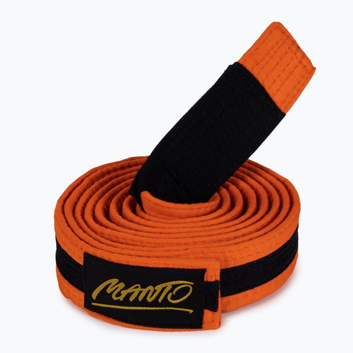 Children's Brazilian jiu-jitsu belt MANTO Tag orange with black bar MNA867 3