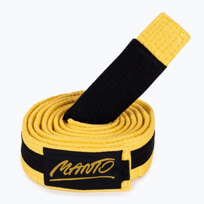 Children's Brazilian jiu-jitsu belt MANTO Tag yellow with black bar MNA867 3