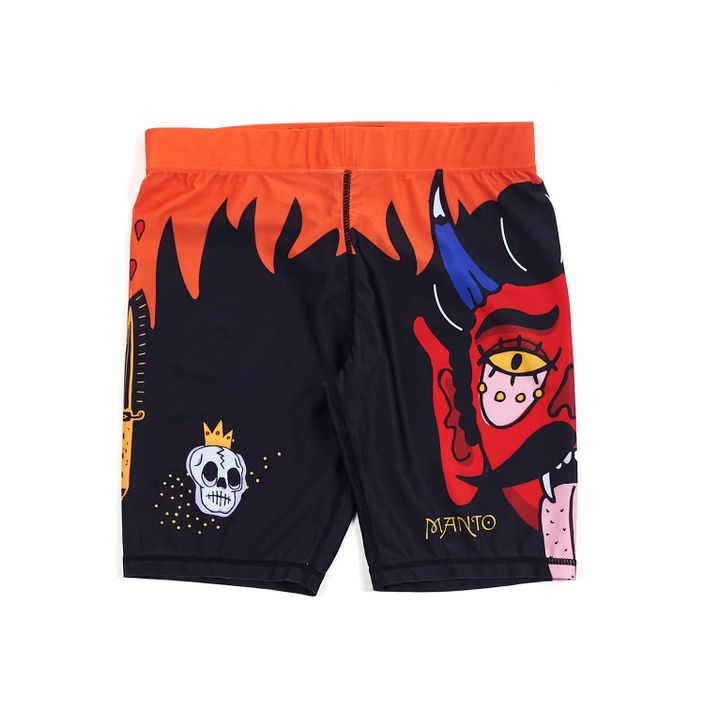 MANTO Diablo men's training shorts black-orange MNS545_BLK 3