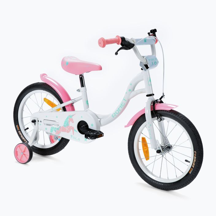Children's bicycle Romet Tola 16 white and pink 2