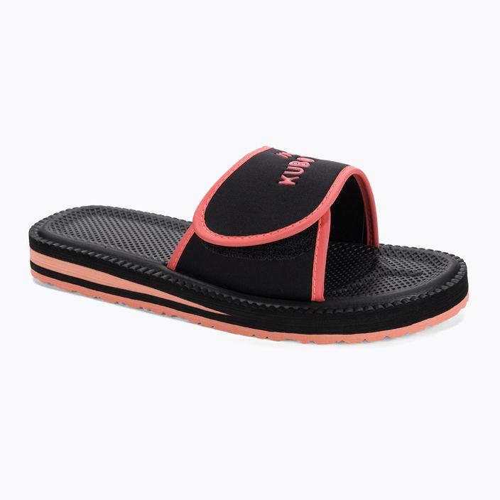 Kubota Velcro flip-flops black and pink KKRZ25
