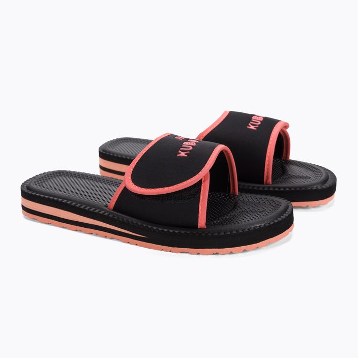 Kubota Velcro flip-flops black and pink KKRZ25 5