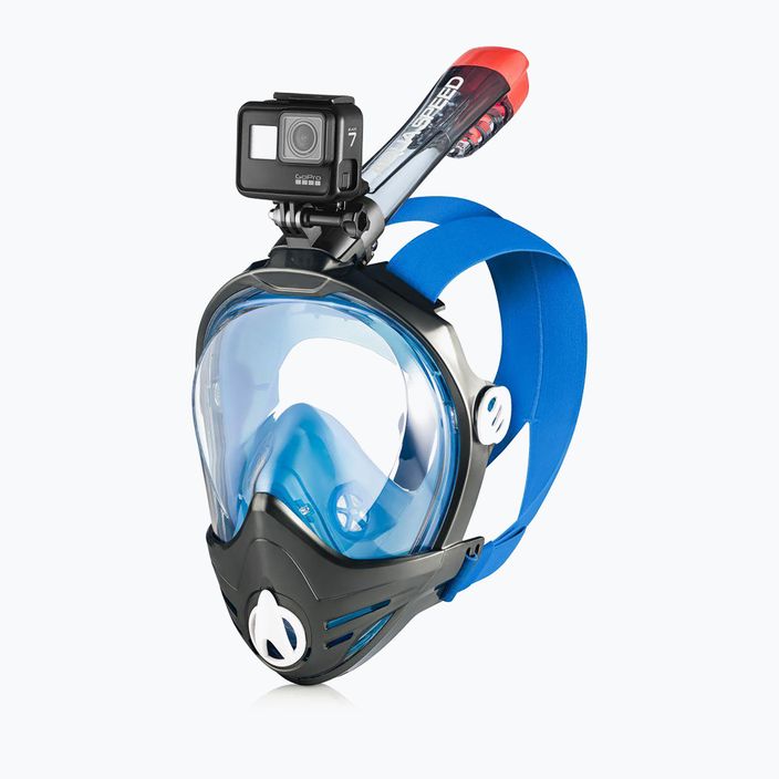 AQUA-SPEED Brizo full face mask for snorkelling + camera holder black/blue 5