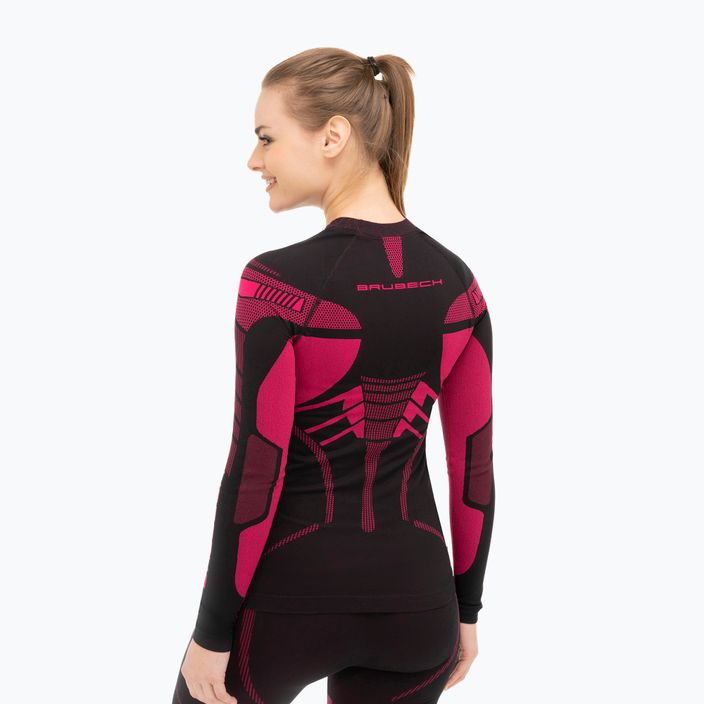 Women's thermal T-shirt Brubeck Dry 9044 black/pink LS15690 2