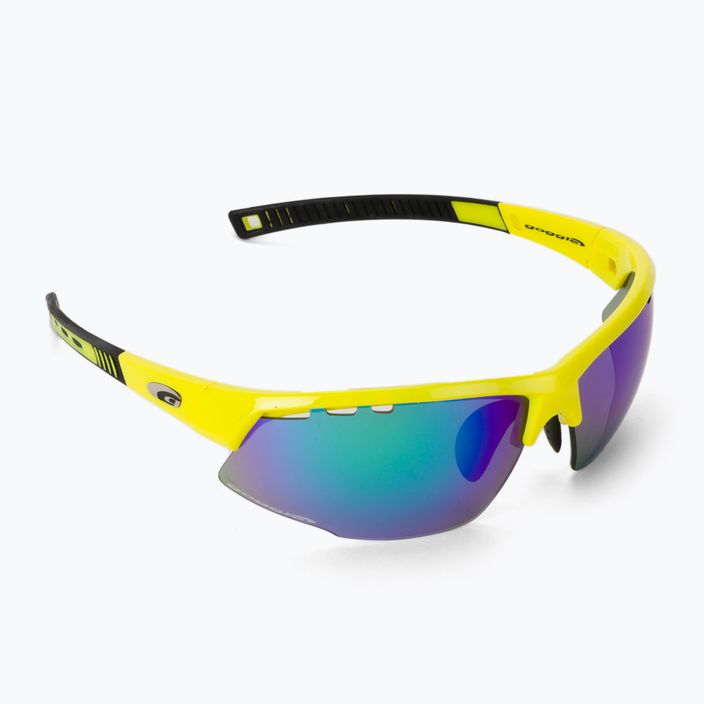 GOG Falcon Xtreme neon yellow/black/polychromatic green cycling glasses E863-4 2