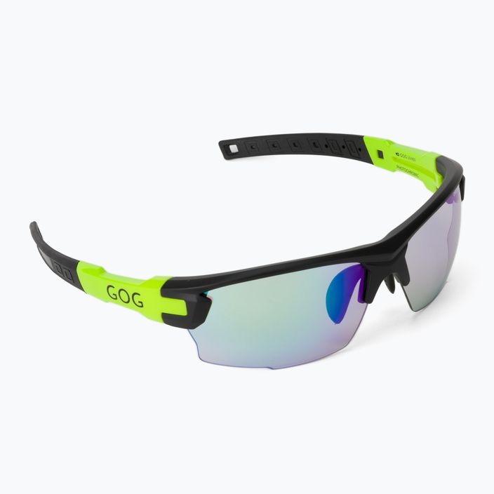 GOG Steno C matt black/green/polychromatic green cycling glasses E544-2
