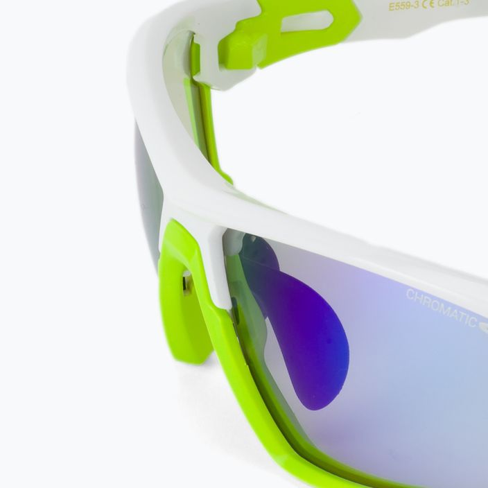 GOG Tango C white/neon green/polychromatic blue cycling glasses E559-3 5
