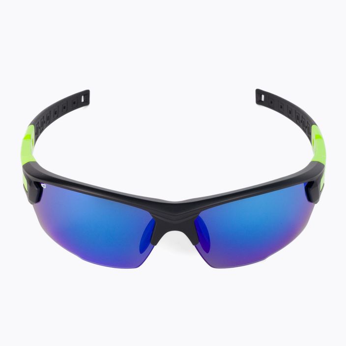 GOG Steno matt black/green/polychromatic white-blue cycling glasses E540-2 3