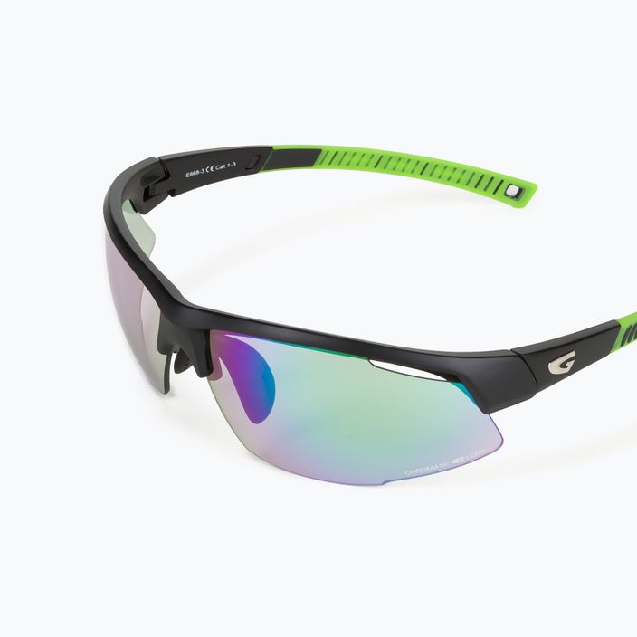 GOG Falcon C matt black/green/polychromatic green cycling glasses E668-3 5