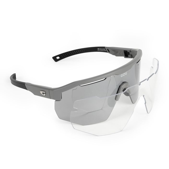 GOG cycling glasses Argo matt grey / black / silver mirror E506-1 11