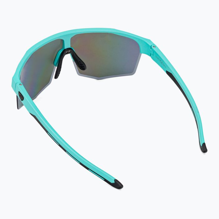 GOG Athena matt turquoise / black / polychromatic white-blue cycling glasses E508-2 2