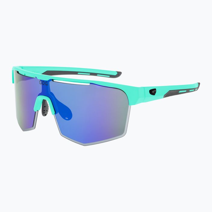 GOG Athena matt turquoise / black / polychromatic white-blue cycling glasses E508-2 5