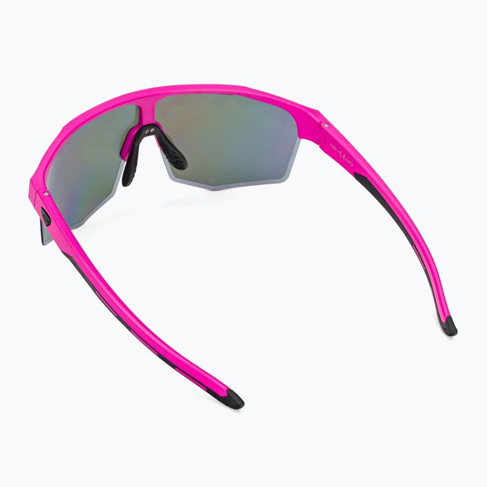 GOG Athena matt neon pink / black / polychromatic white-blue cycling glasses E508-3 2