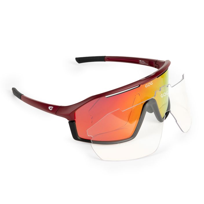 GOG cycling glasses Odyss matt burgundy / black / polychromatic red E605-4