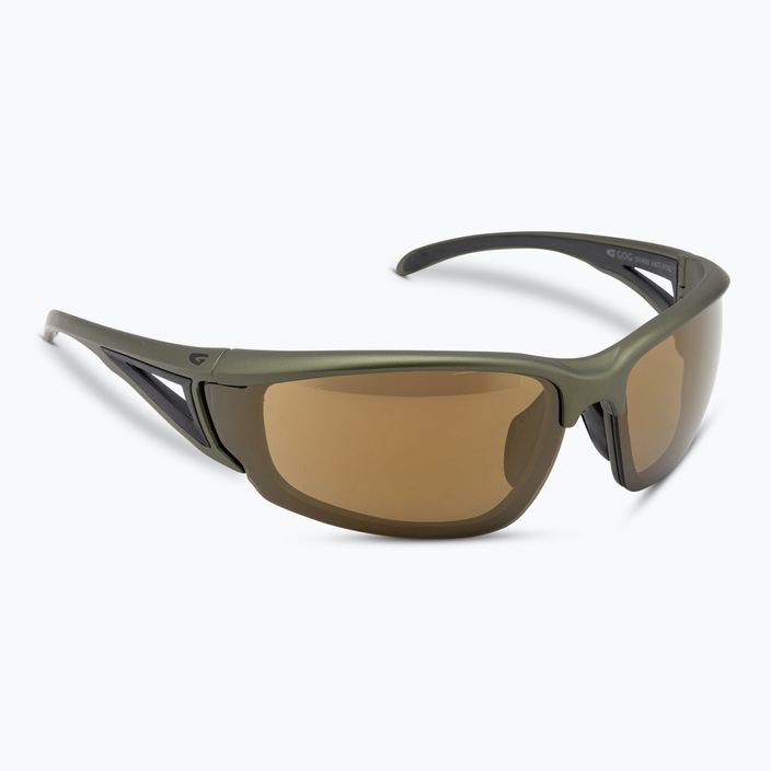 GOG Lynx matt dark green/black/gold mirror sunglasses