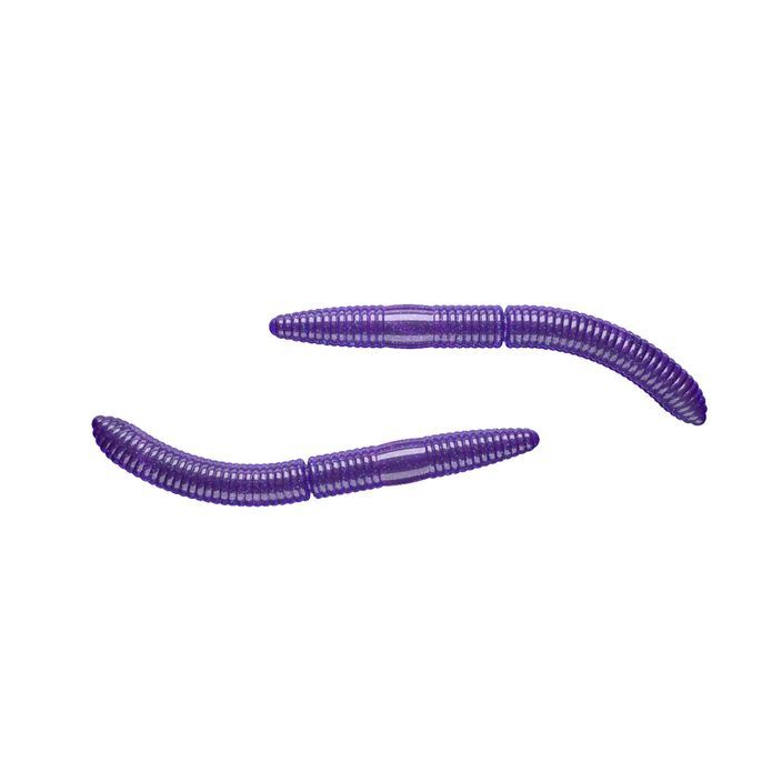 Libra Lures Fatty D'Worm Krill rubber bait 10 pcs purple with glitter FATTYDWORMK65 2