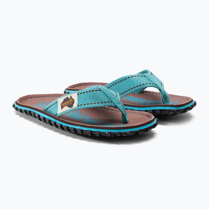 Gumbies Islander brown and blue flip flops 5