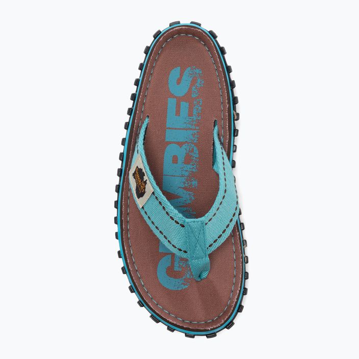 Gumbies Islander brown and blue flip flops 6