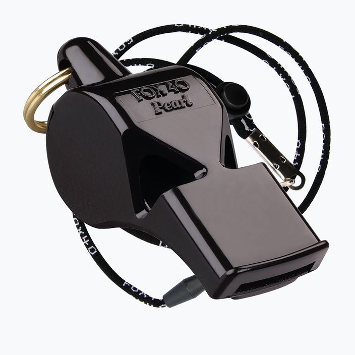 Whistle with cord Fox 40Pearl Safety black 9703