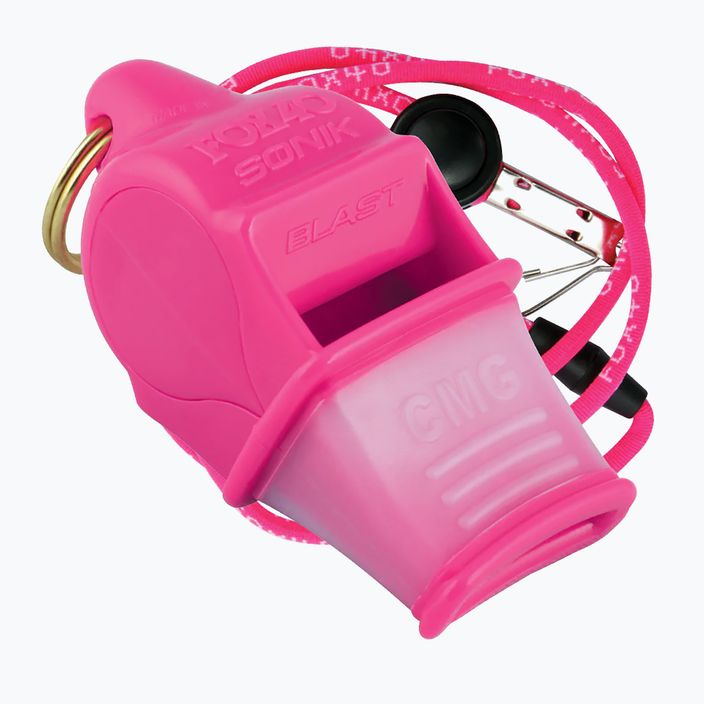 Whistle with string Fox 40 Sonik Blast CMG pink 9203