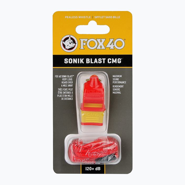 Whistle with cord Fox 40 Sonik Blast CMG red/yellow 2