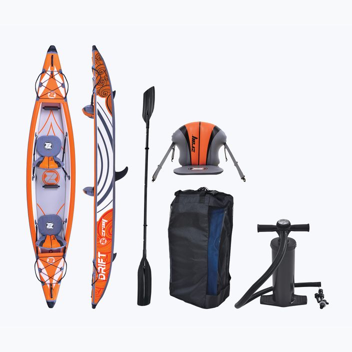 ZRAY Drift 14'0" white/orange 2-person inflatable kayak