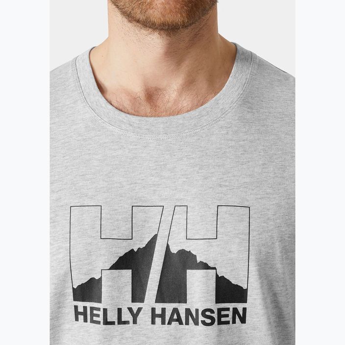 Men's Helly Hansen Nord Graphic grey melang T-shirt 3
