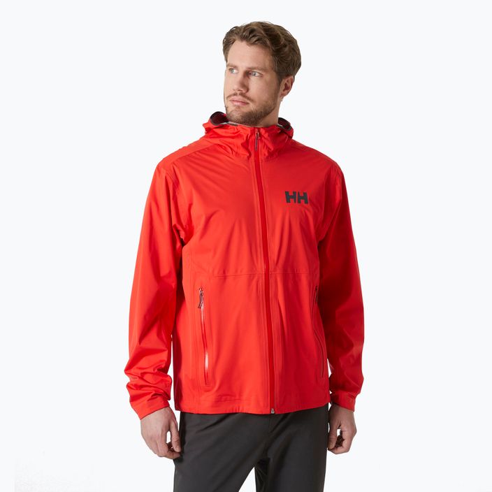 Men's Helly Hansen Momentum 3L Stretch alert red rain jacket