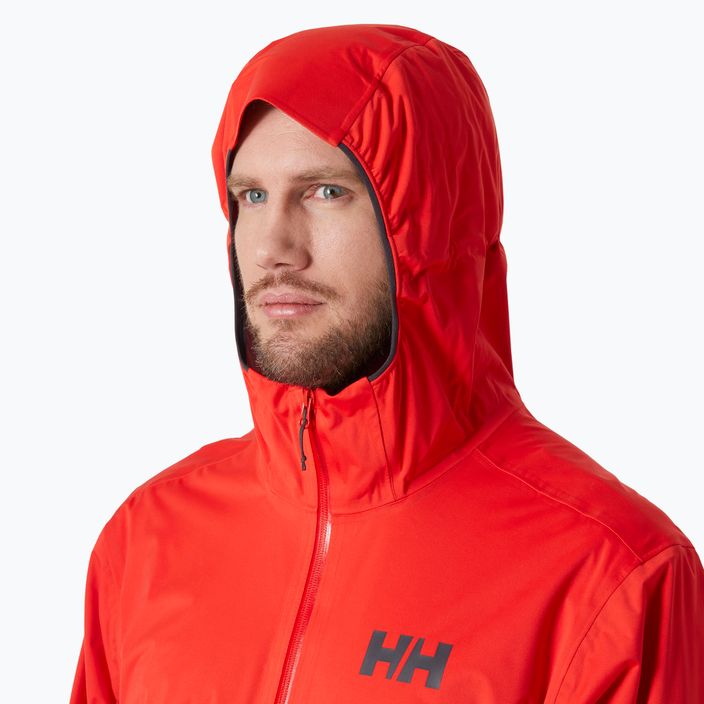 Men's Helly Hansen Momentum 3L Stretch alert red rain jacket 3