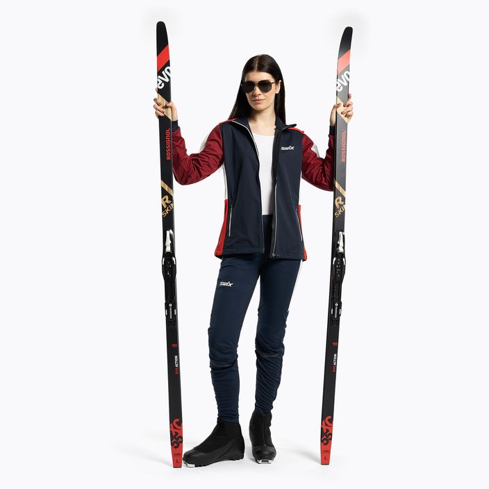 Women's cross-country ski jacket Swix Cross navy blue and red 12346-75120 2