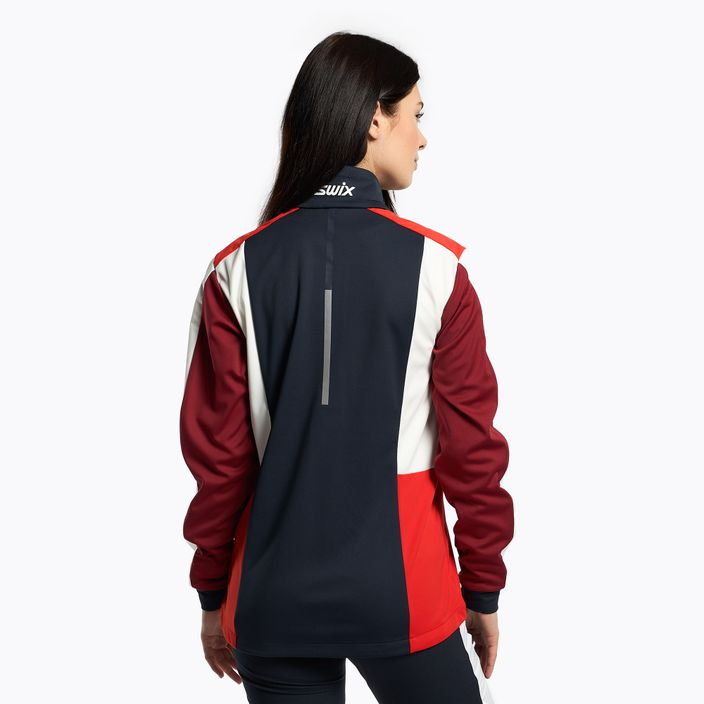 Women's cross-country ski jacket Swix Cross navy blue and red 12346-75120 3