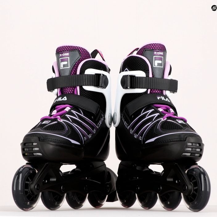 Children's roller skates FILA X-One G black/pink/magenta 10