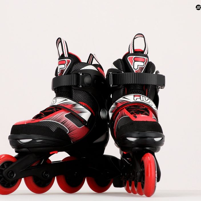 Children's roller skates FILA J One black/red 13