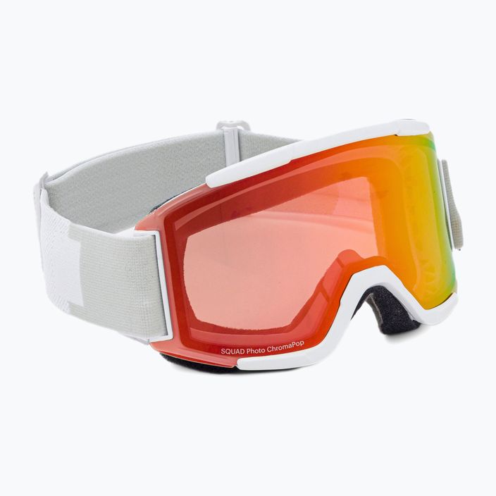 Smith Squad white vapor/chromapop photochromic red mirror ski goggles M00668